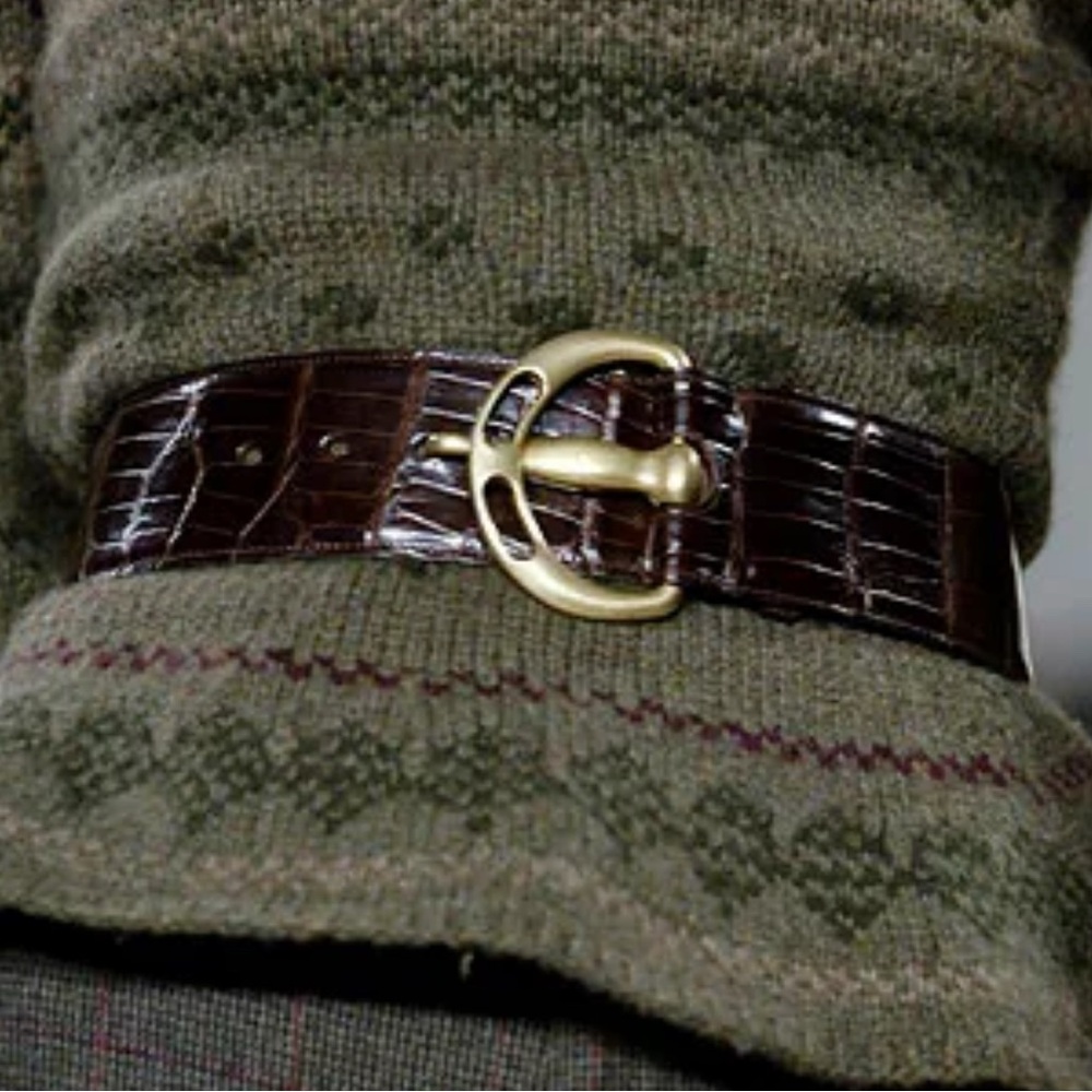 Ralph Lauren Purple Label Alligator Belt Made in Italy